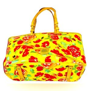 DOONEY & BOURKE Leisure Rose Garden  Bloom Tote Purse Yellow Red Bag Collection